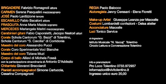 Carmen. Confessioni di un brigadiere. Il cast